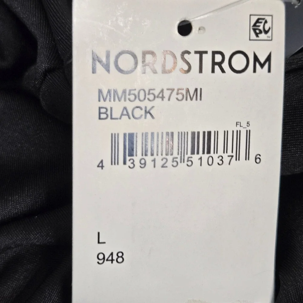 Melrose and Market Nordstrom NWT Black Ruched Square Neck Top Size L NEW